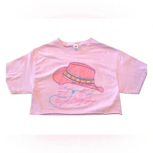 Barbie Pink Cowgirl Crop Top Size Medium